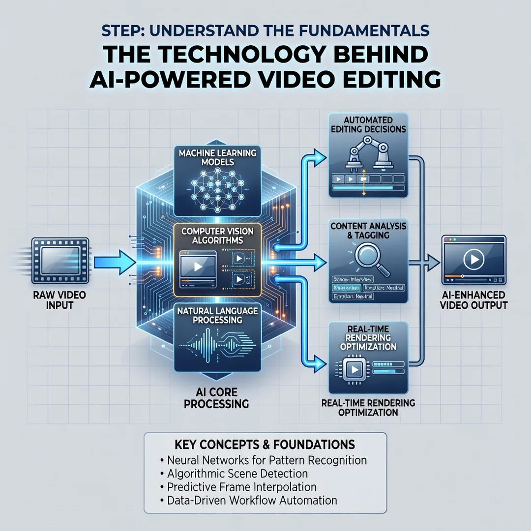 Step 1: Illustration for step: Understand the fundamentals related to The Technology Behind AI-Powered Video