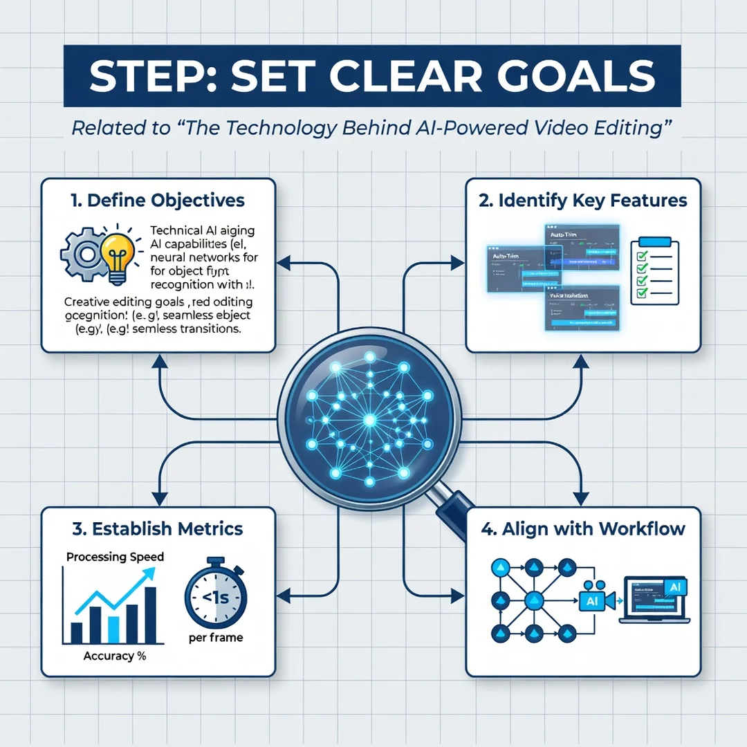 Step 3: Illustration for step: Set clear goals related to The Technology Behind AI-Powered Video Editing, pr